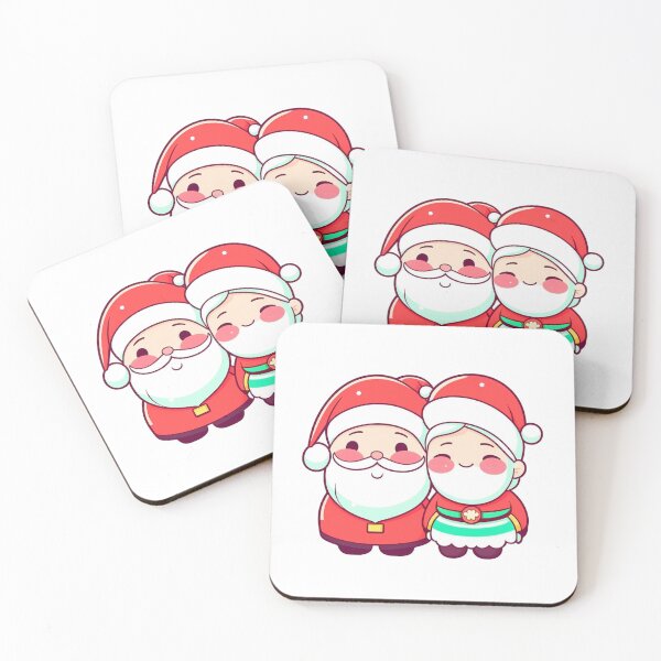 Item preview, Cute Mr and Mrs Santa Claus Kawaii Christmas designed and sold by SantasHelpers.