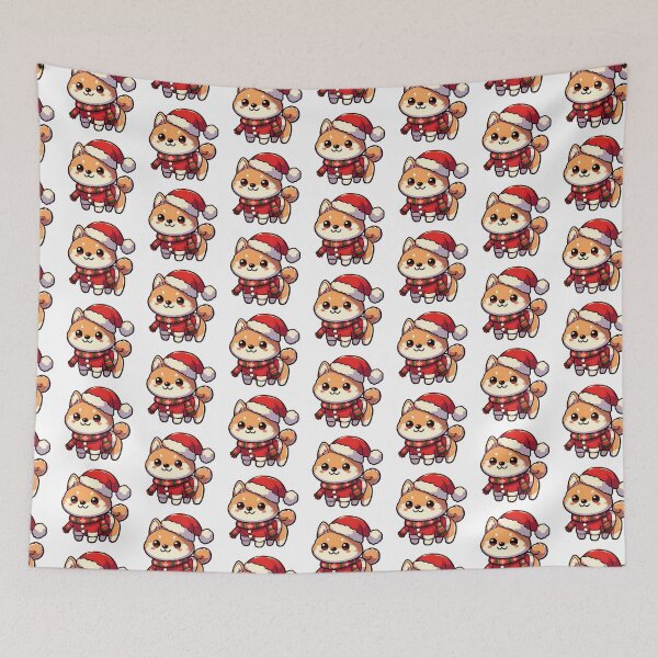 Item preview, Chibi Shiba Inu in Christmas designed and sold by City0fDreams.