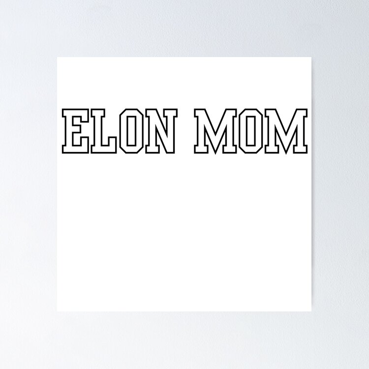 ELON UNIVERSITY MOM - BLOCK BLACK AND WHITE - VARSITY RETRO  Sticker