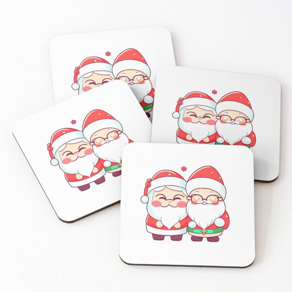 Item preview, Cute Mr and Mrs Santa Claus Kawaii Christmas designed and sold by SantasHelpers.