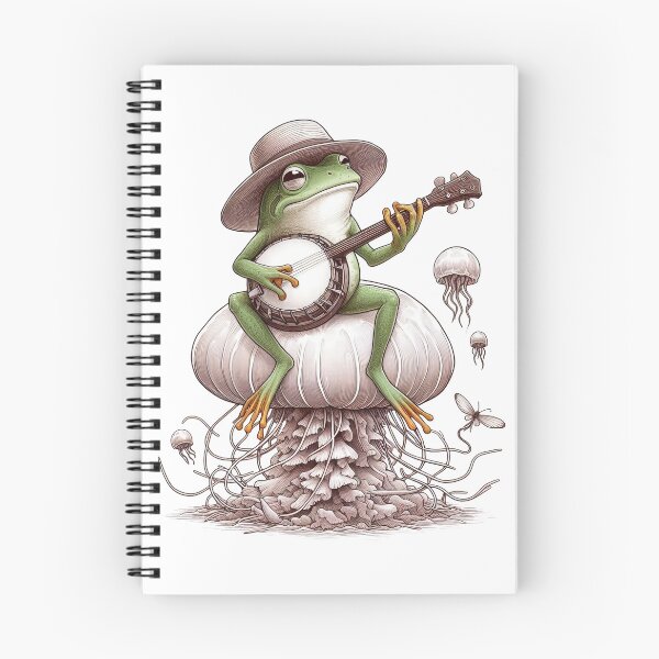 Item preview, Frog Playing Banjo On Magic Flying Jellyfish designed and sold by UnrealQuake.