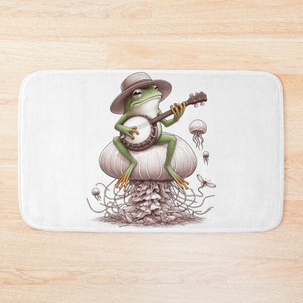 Item preview, Frog Playing Banjo On Magic Flying Jellyfish designed and sold by UnrealQuake.