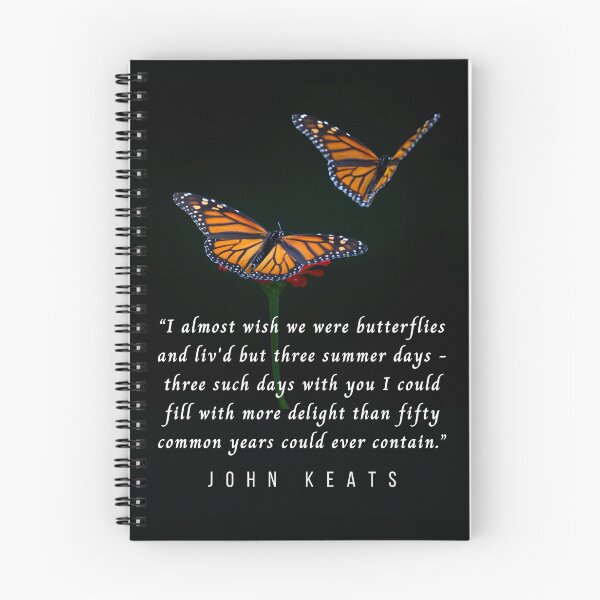 Item preview, John Keats quote: I almost wish we were butterflies and liv'd but three summer days designed and sold by artbleed.