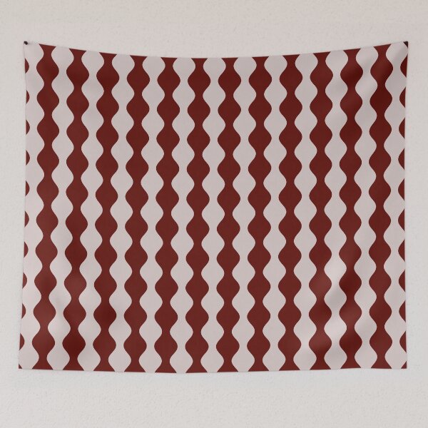 Item preview, Abstract Vertical Wave Pattern Dark Red and Ivory designed and sold by UniqueBoutique4.