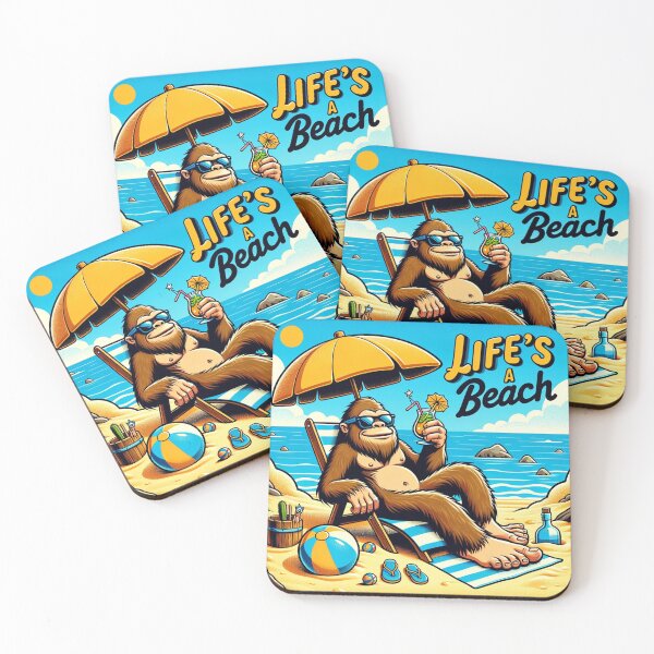 Item preview, Cartoon Bigfoot "Life's a Beach" designed and sold by Zestpond.
