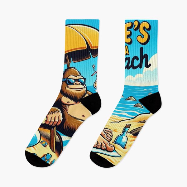 Item preview, Cartoon Bigfoot "Life's a Beach" designed and sold by Zestpond.