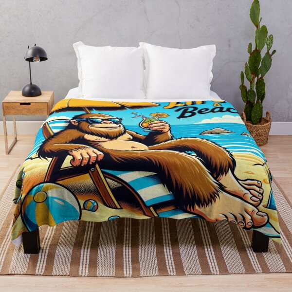 Item preview, Cartoon Bigfoot "Life's a Beach" designed and sold by Zestpond.