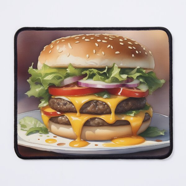 Item preview, Cheeseburger Watercolor Art designed and sold by NikoVerse Studio.