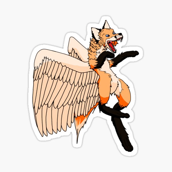 Angry wined red fox Sticker