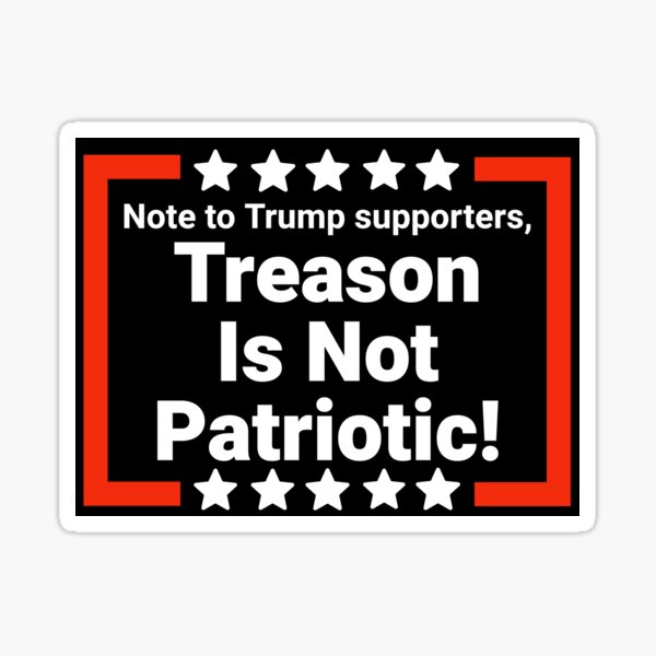 Vista previa del artículo con la obra «Nota para los partidarios de Trump: esto no es patriótico», diseñado y vendido por Rachel the Artist .