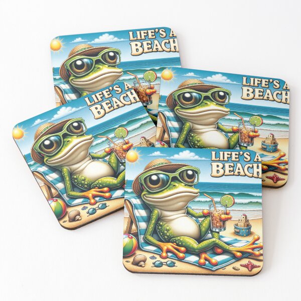 Item preview, Cartoon Frog "Life's a Beach" designed and sold by Zestpond.