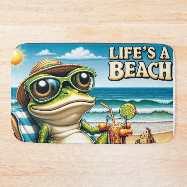 Item preview, Cartoon Frog "Life's a Beach" designed and sold by Zestpond.