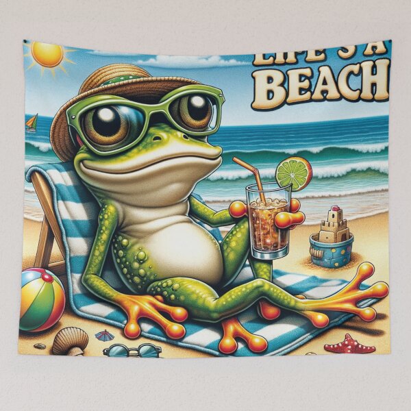 Item preview, Cartoon Frog "Life's a Beach" designed and sold by Zestpond.