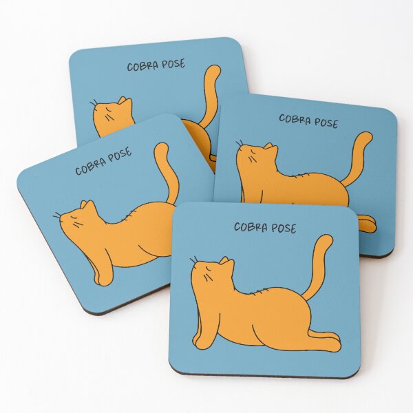 Item preview, 'COBRA POSE' Artwork Of Orange Cat Stretching, Cat Doing Yoga. designed and sold by Picky-Cat.