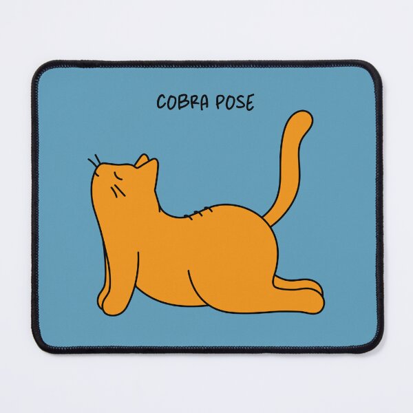 Item preview, 'COBRA POSE' Artwork Of Orange Cat Stretching, Cat Doing Yoga. designed and sold by Picky-Cat.