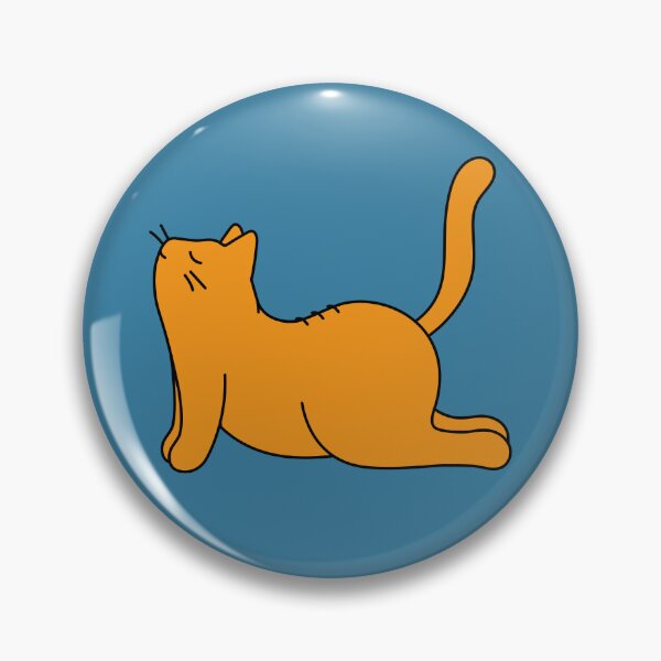 Item preview, Orange Cat Stretching, Cat Doing Yoga. designed and sold by Picky-Cat.
