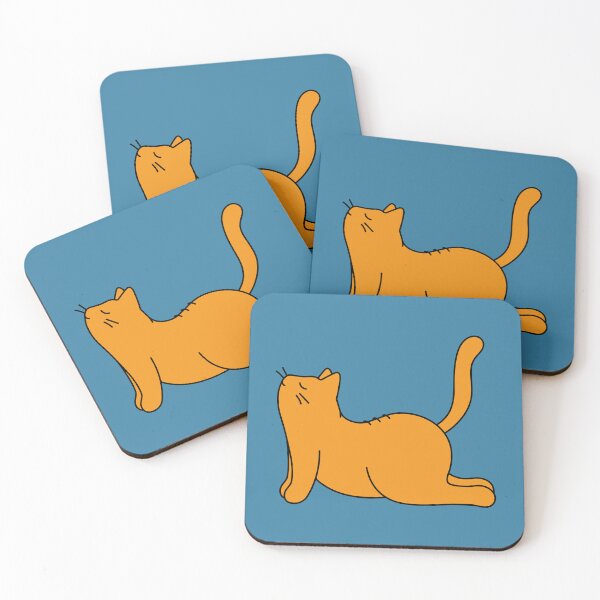 Item preview, Orange Cat Stretching, Cat Doing Yoga. designed and sold by Picky-Cat.