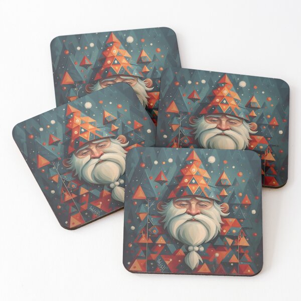 Item preview, Abstract Winter Red Geometric Gnome designed and sold by DragonRealms.