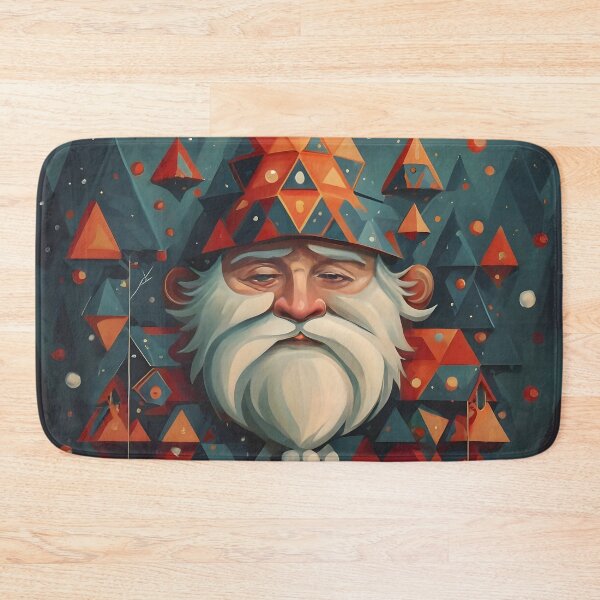 Item preview, Abstract Winter Red Geometric Gnome designed and sold by DragonRealms.