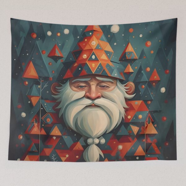 Item preview, Abstract Winter Red Geometric Gnome designed and sold by DragonRealms.
