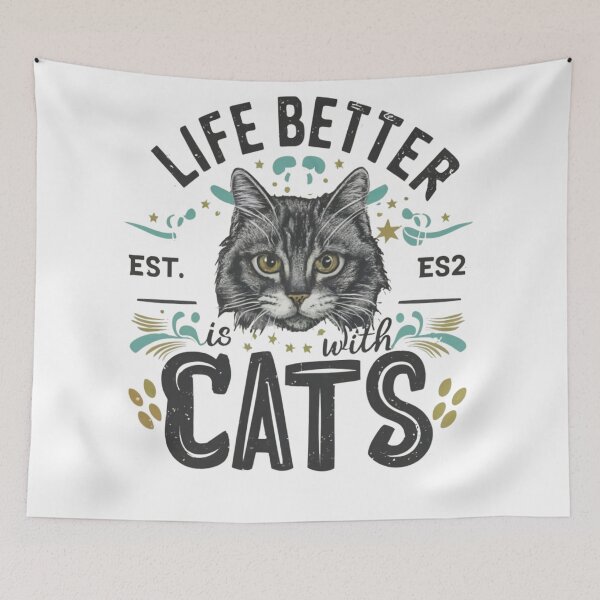 Item preview, life is better with cats designed and sold by IdeasDream.