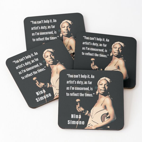 Item preview, Nina Simone portrait and  quote: You can't help it. An artist's duty, as far as I'm concerned, is to reflect the times. designed and sold by artbleed.