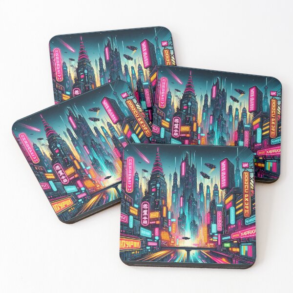 Item preview, Neon Metropolis - Cyberpunk City Nightscape designed and sold by LeviCraftGV.