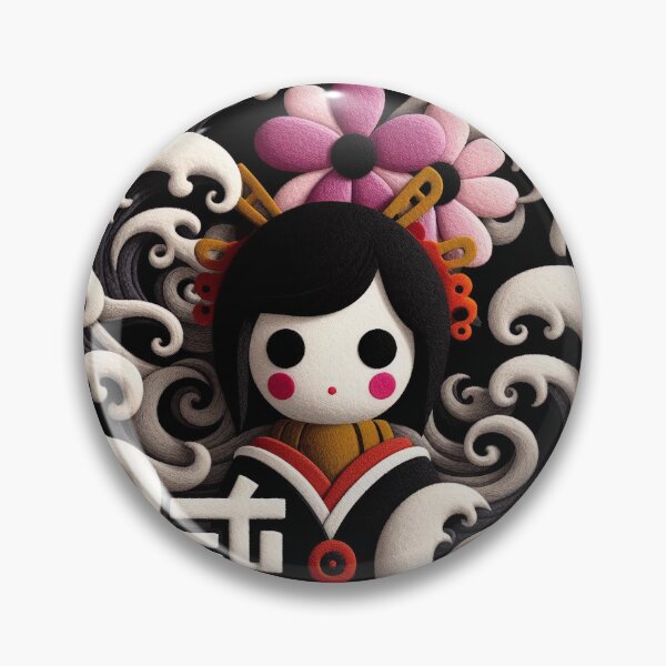 Item preview, Geisha Doll Wool Felt Art | Japanese Digital Illustration designed and sold by GALUMARKET.