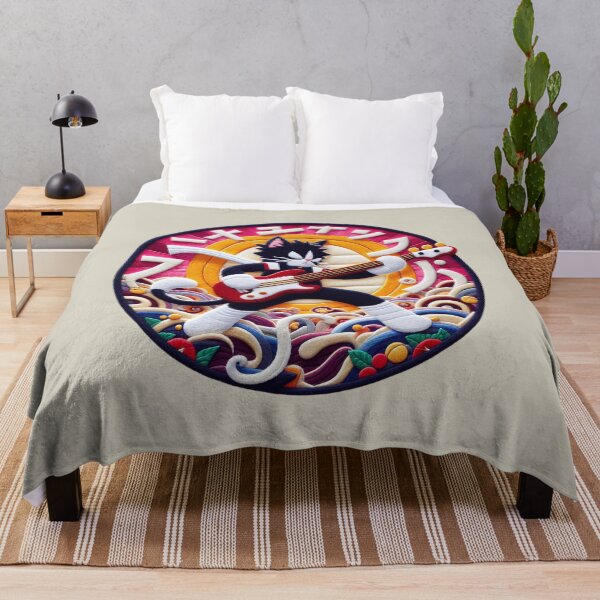 Item preview, Rocker Cat Wool Felt Art | Japanese Digital Illustration designed and sold by GALUMARKET.