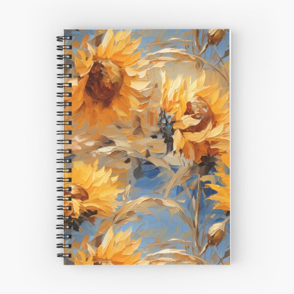 Artikelvorschau, Sonnenblume im goldenen Feld – impressionistisches Blumenmuster entworfen und verkauft von HAL2501.