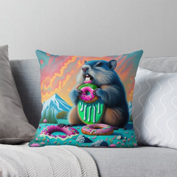 Item preview, donut loving eating groundhog designed and sold by Storiesforyou.