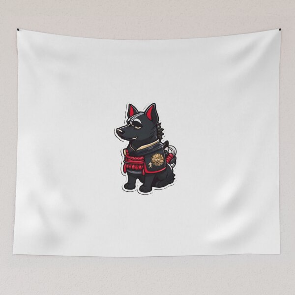 Item preview, Japan samurai black dog designed and sold by KorArtStudio.