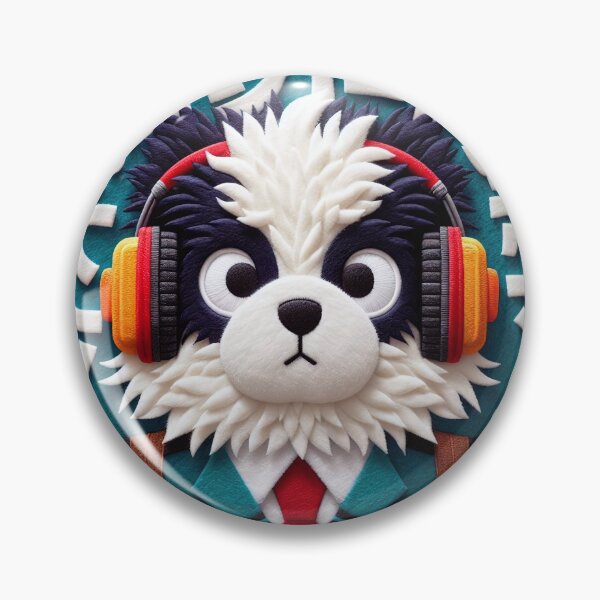 Item preview, DJ Dog Wool Felt Art | Japanese Digital Illustration designed and sold by GALUMARKET.