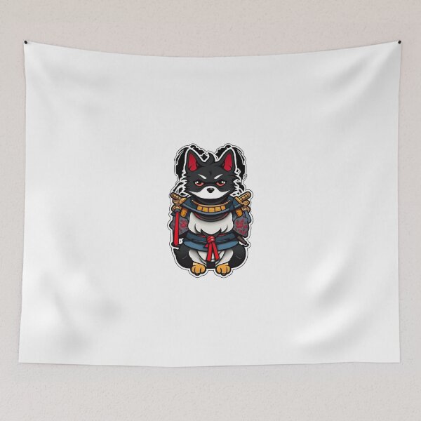 Item preview, Cute Japan samurai black dog designed and sold by KorArtStudio.