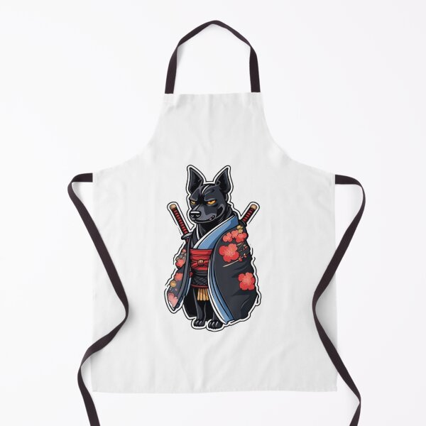 Item preview, Cute Japan samurai puppy black dog designed and sold by KorArtStudio.