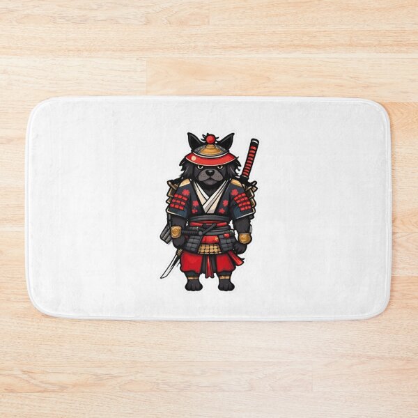 Item preview, Cool Japan samurai puppy black dog designed and sold by KorArtStudio.