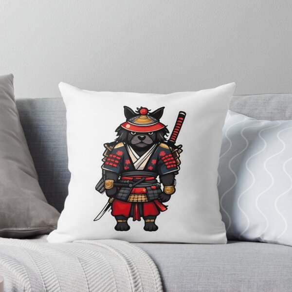 Item preview, Cool Japan samurai puppy black dog designed and sold by KorArtStudio.