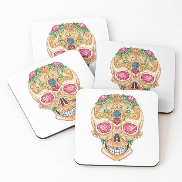 Item preview, Sugar skull day of the dead hand watercolor painting. designed and sold by Jiwsurreal.
