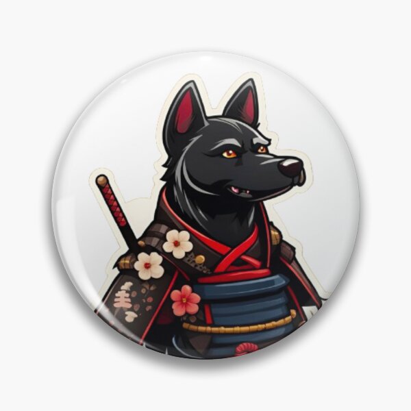 Item preview, Japan samurai katana black dog designed and sold by KorArtStudio.