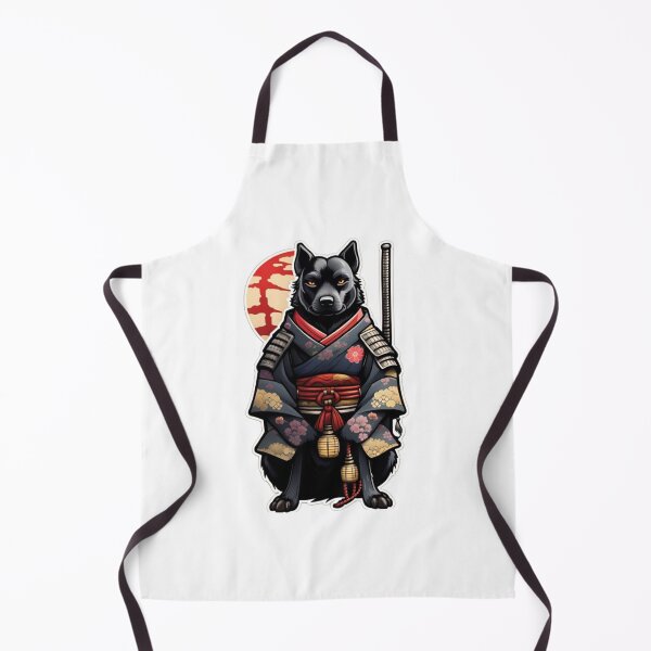 Item preview, Cute Japan samurai katana black dog designed and sold by KorArtStudio.