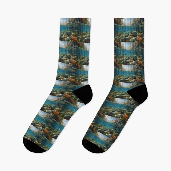 Item preview, Oil Painting Over Under Water Level Art Waterlines Artwork World Lakes A459-3 designed and sold by MPCFICTION.