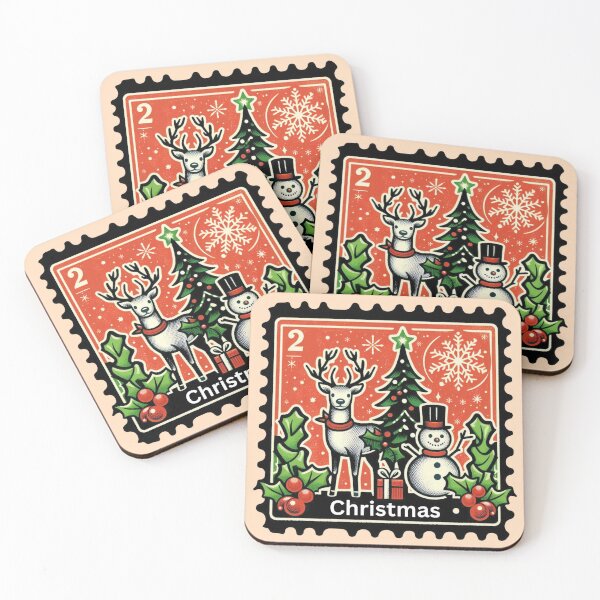 Item preview, Christmas Postage Stamp designed and sold by Myra365Art.