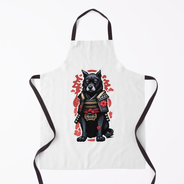 Item preview, Cool Japan samurai katana puppy black dog designed and sold by KorArtStudio.
