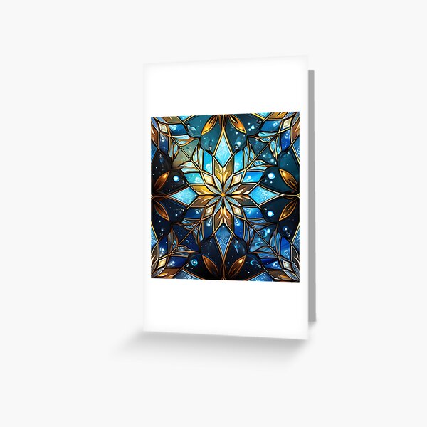 Item preview, Colorful stained glass Christmas snowflake print designed and sold by dcrc.