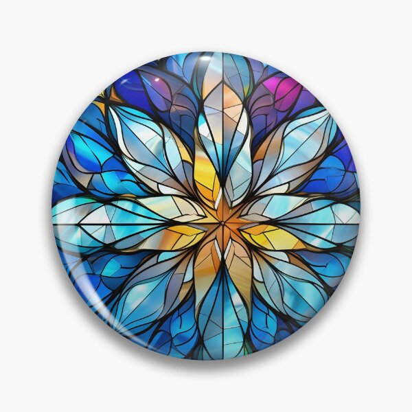 Item preview, Colorful stained glass Christmas snowflake print designed and sold by dcrc.