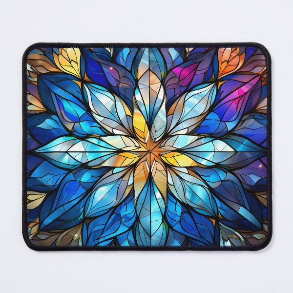 Item preview, Colorful stained glass Christmas snowflake print designed and sold by dcrc.