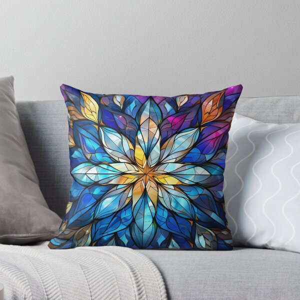 Item preview, Colorful stained glass Christmas snowflake print designed and sold by dcrc.
