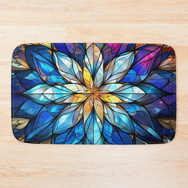 Item preview, Colorful stained glass Christmas snowflake print designed and sold by dcrc.