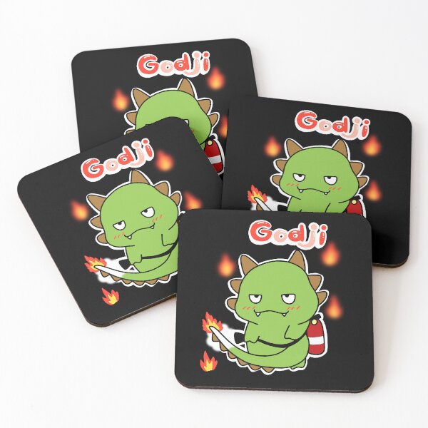 Item preview, Haato and the Gang of Salamander: GODJI-Adorable green Godjila Axolotl  holding a fire extinguisher  designed and sold by lazycat14.