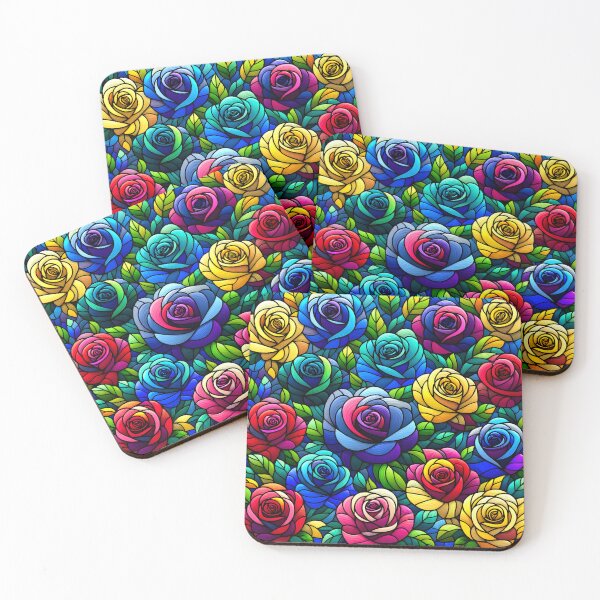Item preview, Colorful Stained Glass Rose Mosaic designed and sold by inkArtistryfine.